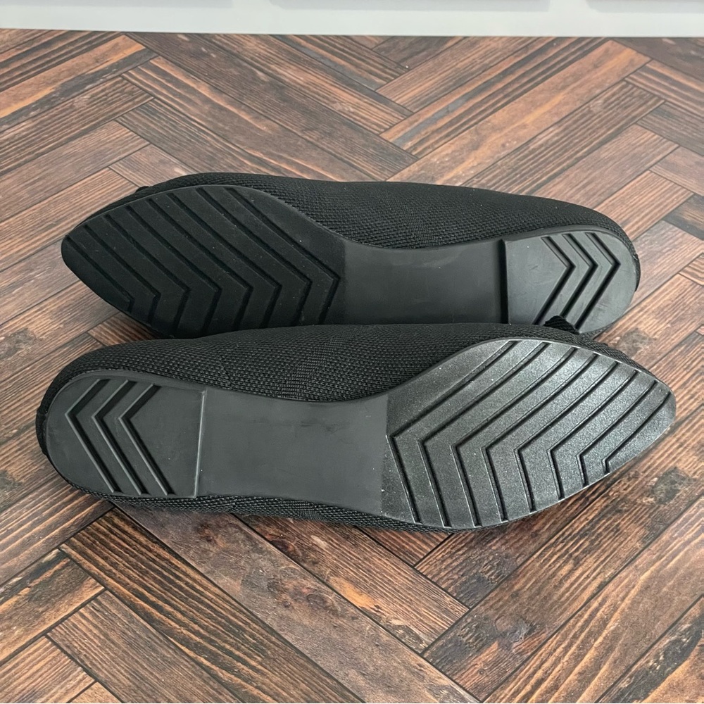 NEW Anthropologie Joie Black Woven Knit Point Toe Flats 3D Flower memory foam - Picture 8 of 8